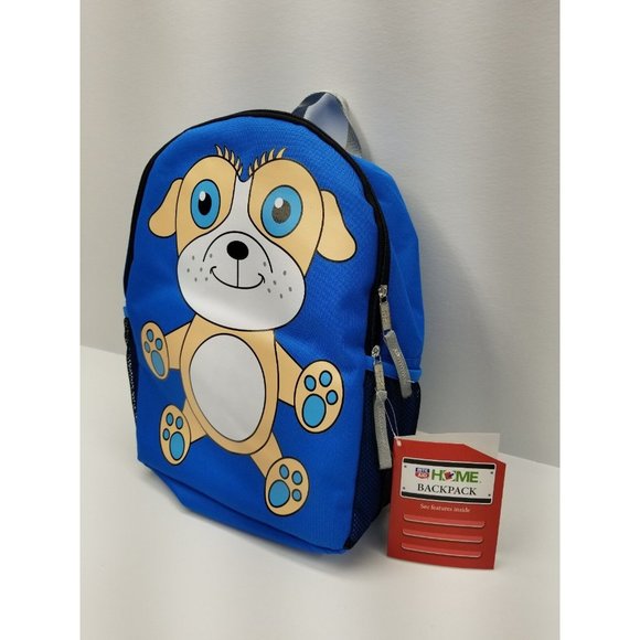 Backpack Youth Puppy Dog By Home Adjustable Straps Storage Carry Handle Blue A2 - Picture 5 of 10